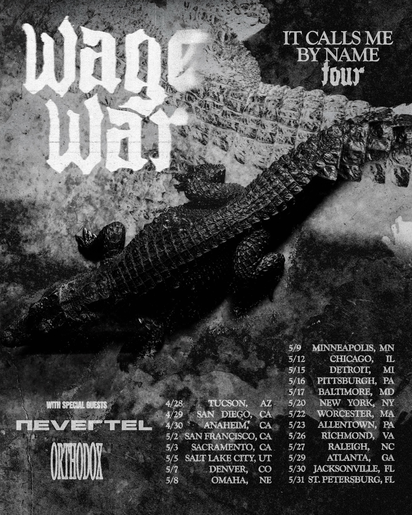 Wage War It Calls Me By Name Tour Poster 2026